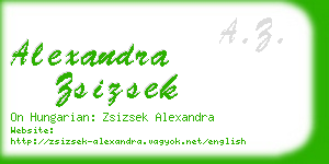 alexandra zsizsek business card